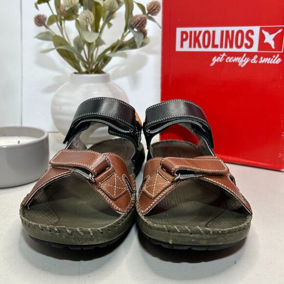 Pikolinos Tarifa Leather Double Strap Sandal Cuero 06J-5818C1 Men's 44/10-10.5 - Picture 2 of 11